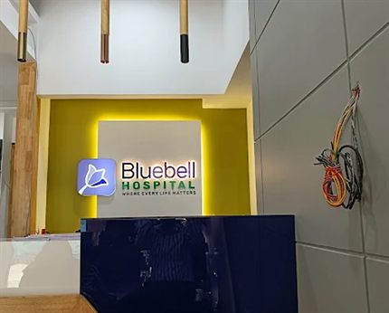 A corridor inside Bluebell Hospital