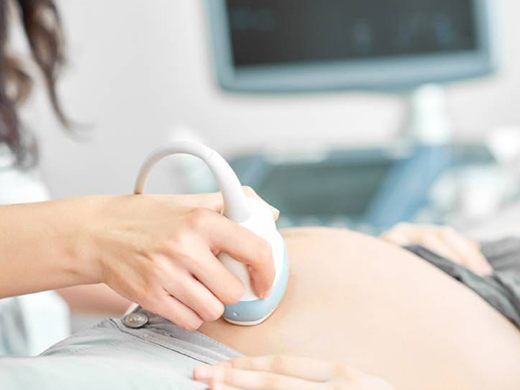 Sonography scan being performed at Bluebell Hospital